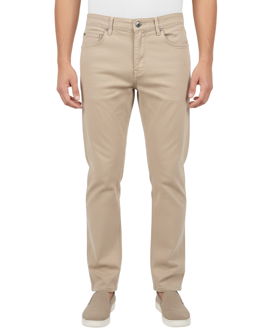 Premium Cotton Gabardine - Relaxed Beige Pants